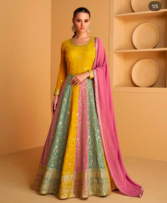 Colorful Mehendi Attire