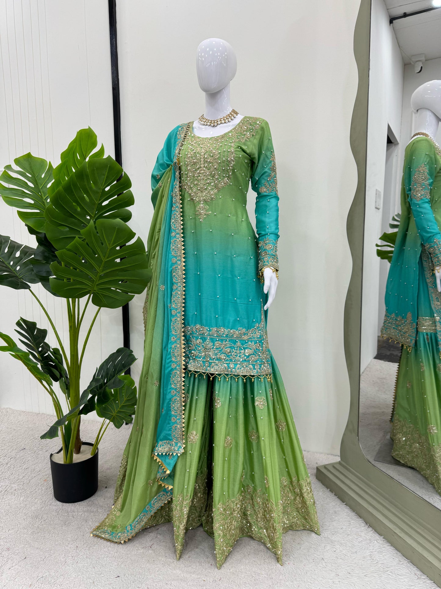 Readymade Dual Shaded Sharara