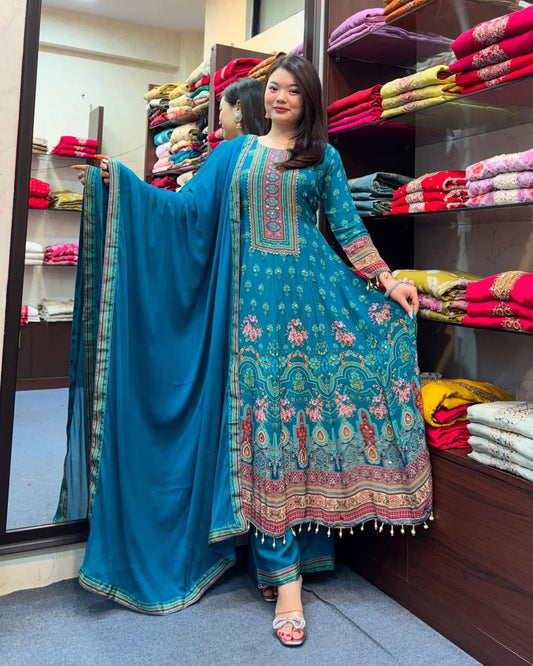 Rajasthani Chinon Anarkali Suit