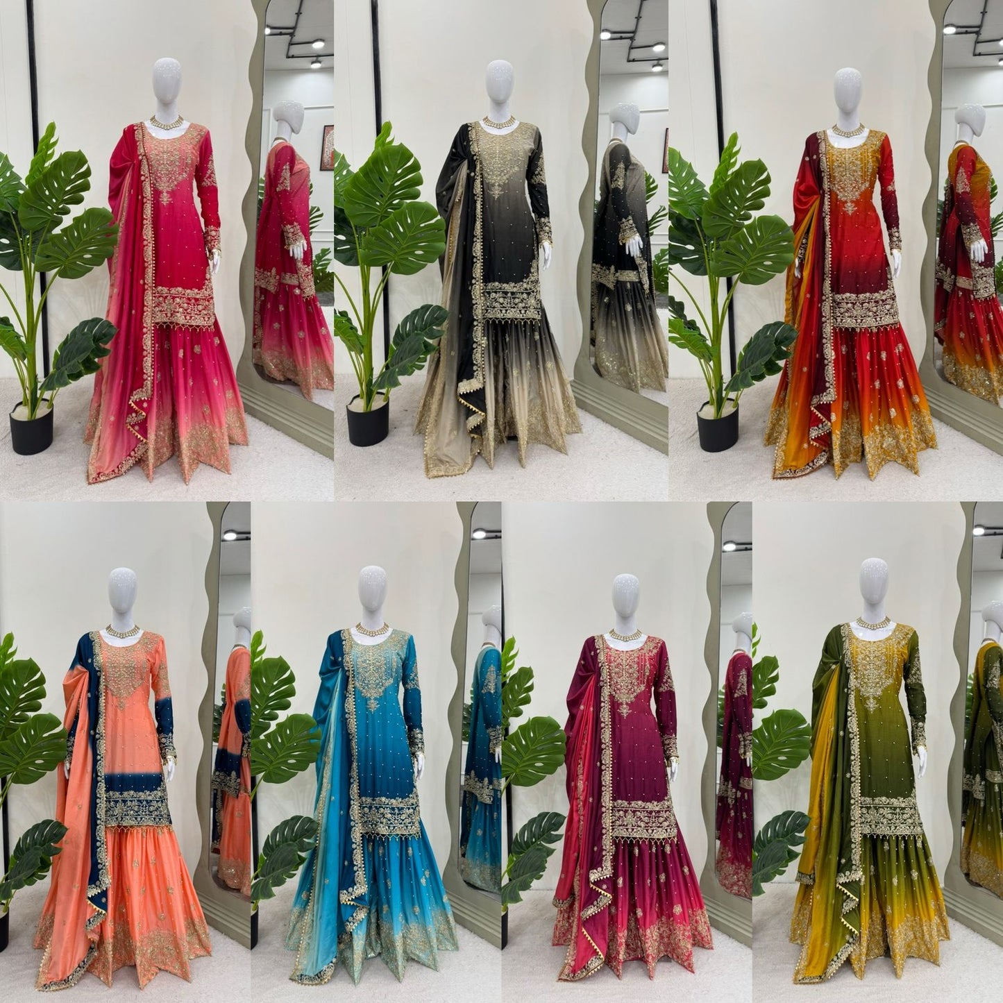 Readymade Dual Shaded Sharara