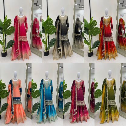 Readymade Dual Shaded Sharara